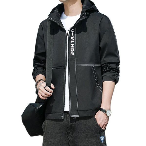 

men's jackets 2021 spring fashion coat handsome baseball suit of korean edition, leisure hooded jacket m-4xl and autumn, Black;brown