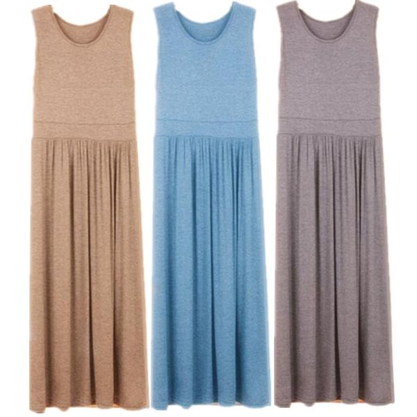 

plus size dresses dress l-5xl 6xl style women long 2021 slim sleeveless beach summer brand cotton maxi party vestidos, Black