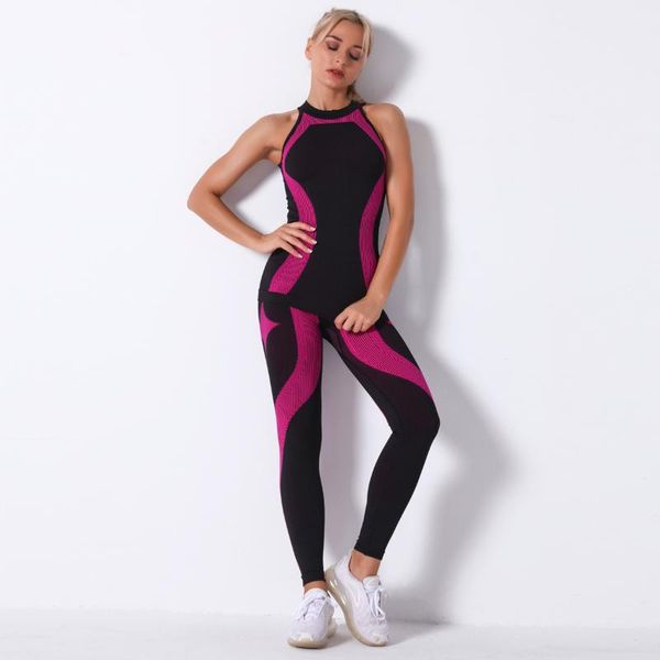 

yoga outfit seamless striped bra set sportswear high waist running fitness pants tracksuit women gym workout suits