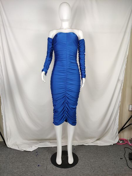 

2021 new tight pleated twill collar long sleeve party dress uhrl, Black;gray