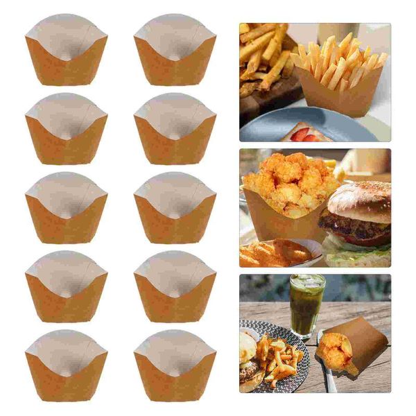 

gift wrap 100pcs simple french fries paper boxes packing take-out storage