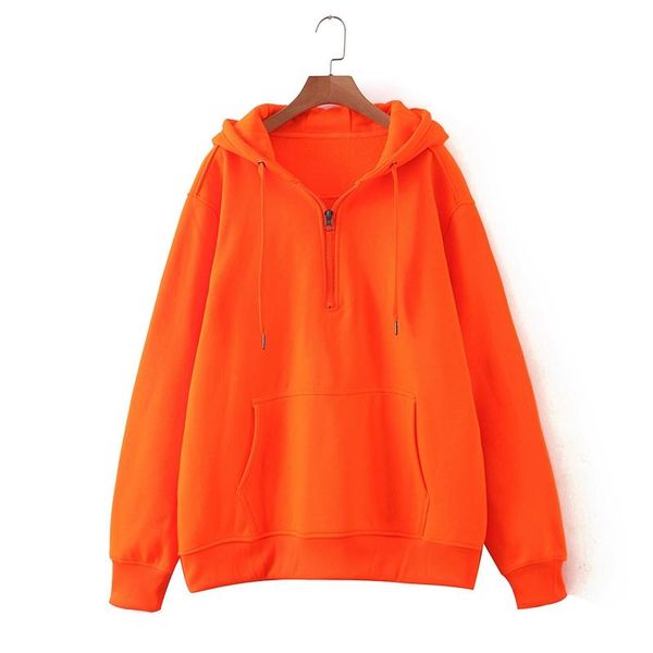 

women's hoodies & sweatshirts autumn casaul hooded jacket women zipper loose plus size pullover street coat xz2575, Black