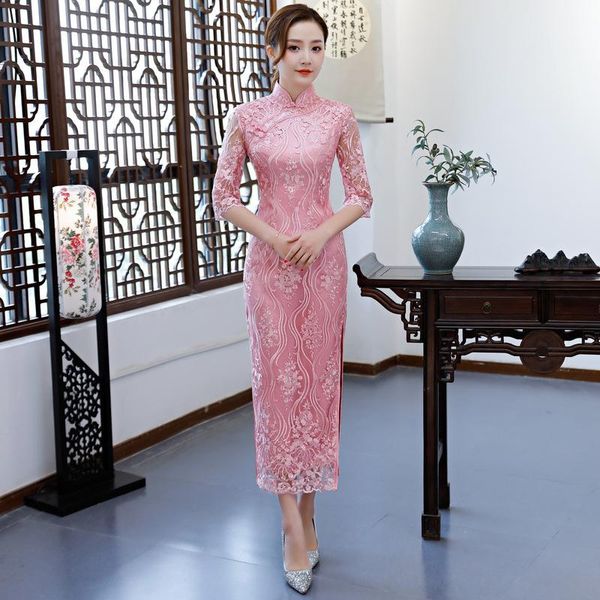 

vintage chinese style wedding cheongsam retro long clothing slim party evening dress marriage gown qipao clothes vestidos, Red