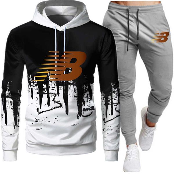 

2021 tide brand sanitary suit leisure sports men's sanitary suit, Gray