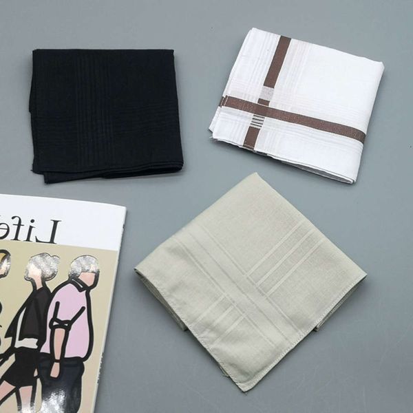 

women's cotton satin edge handkerchief plain simple men's cotton soft classic old-fashioned square towel thin sweat absorbing hand, White