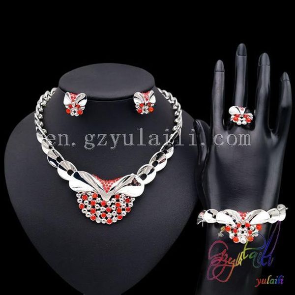 

earrings & necklace yulaili wedding fashion silver color african vintage party statement big jewelry sets