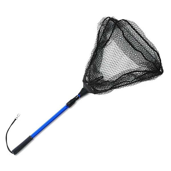 

aluminum alloy floating fishing net rubber coated fish landing net foldable fishing tools