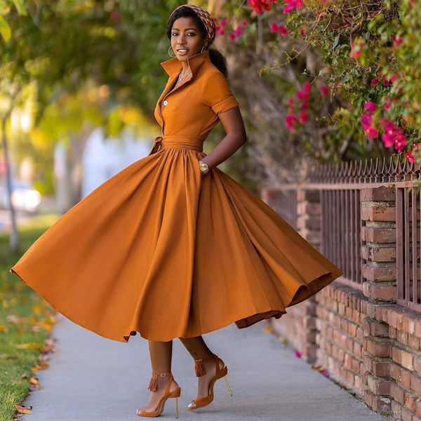 

2021 new maxi women's gowns half turn down collar stripes dressed long fashion stylish party dress a159, Black;gray