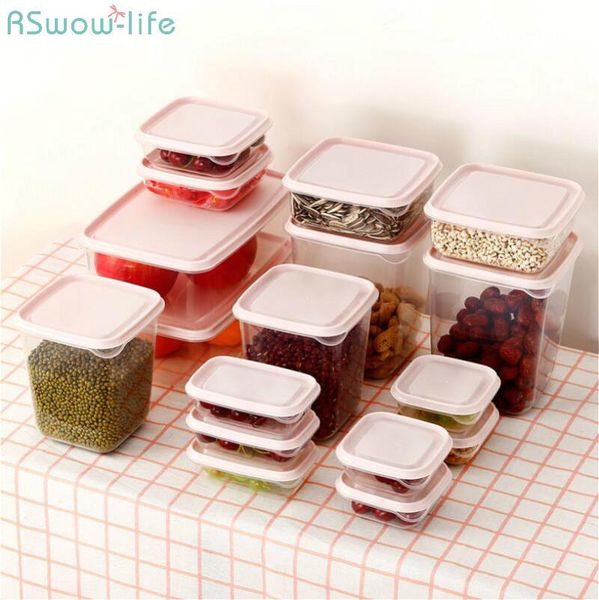 

storage bottles & jars 17pcs/ set of preservation plastic boxes kitchen supplies refrigerators organizer container apply to microwave o