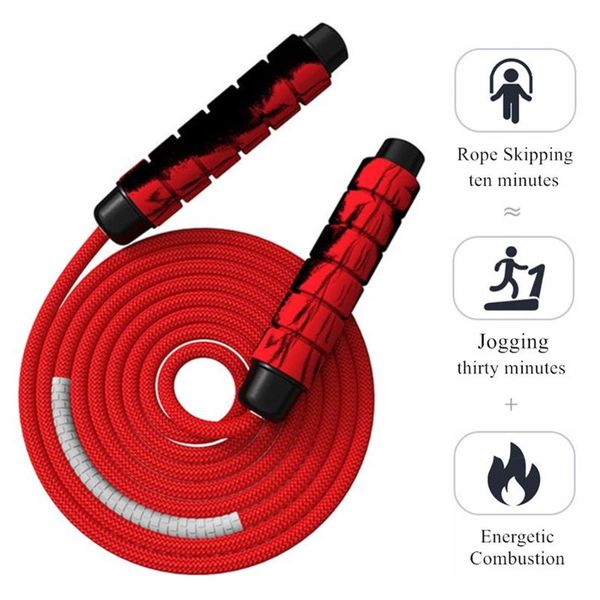 

jump ropes adjustable skipping rope ball-bearing cotton braided cable foam handle for home gym crossfit workout fitness equipment