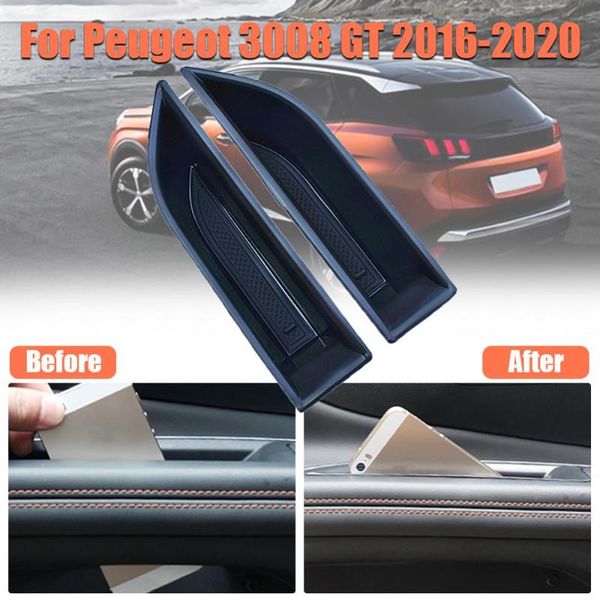 

car organizer 2pcs front door inner storage box case holder for 3008 gt 2021-2021