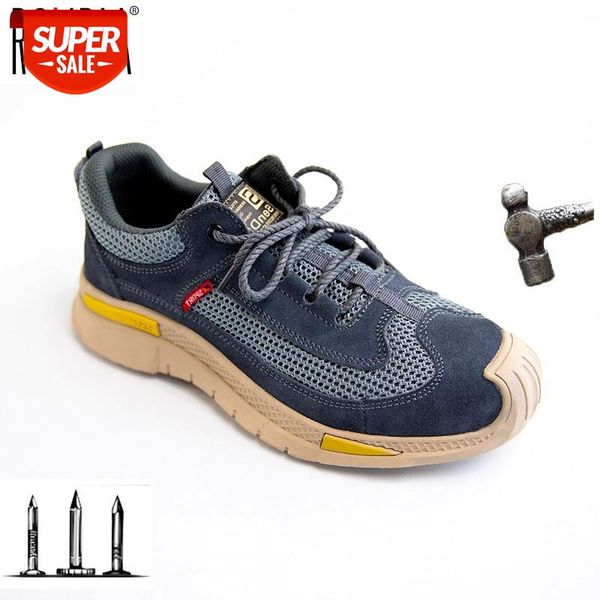 

drop shipping men safety shoes steel toe cap cow leather women work sneakers industry plus size 37-47 rxm325 #wq2x