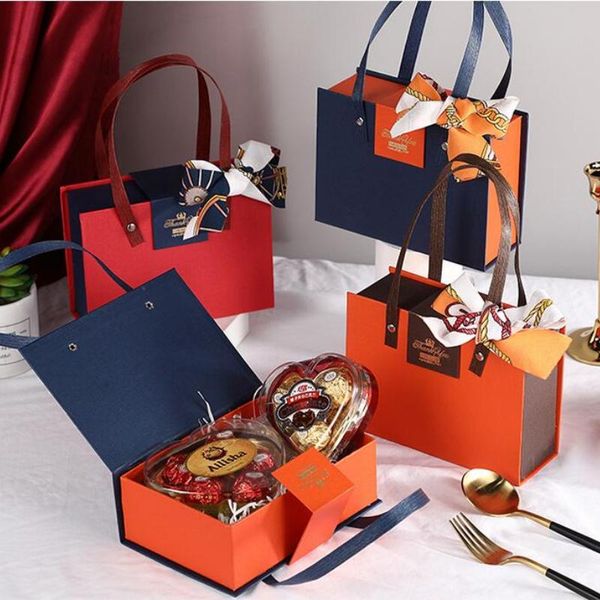 

gift wrap creative box with ribbon packaging large size high-grade wedding festive bag party decoration candy valentines kid