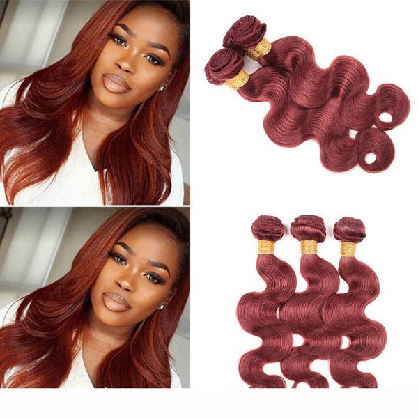 

brazilian colored body wave human hair 4 bundles pure 33# brazilian dark auburn brown virgin human hair weave extensions wholesale price, Black