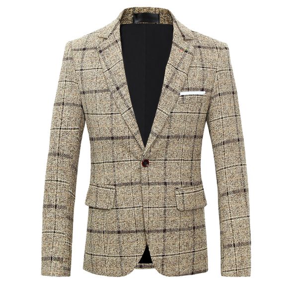 

casual male, british, slim fit plaid jacket prom, men's clothes, spring/fall for men krq7, White;black