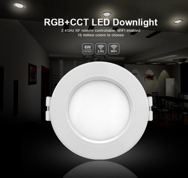 

downlights [seven neon]2.4ghz mi-light wifi control color temperature adjustable 6w rgbcw+rgbww rgb+cct led smd down light