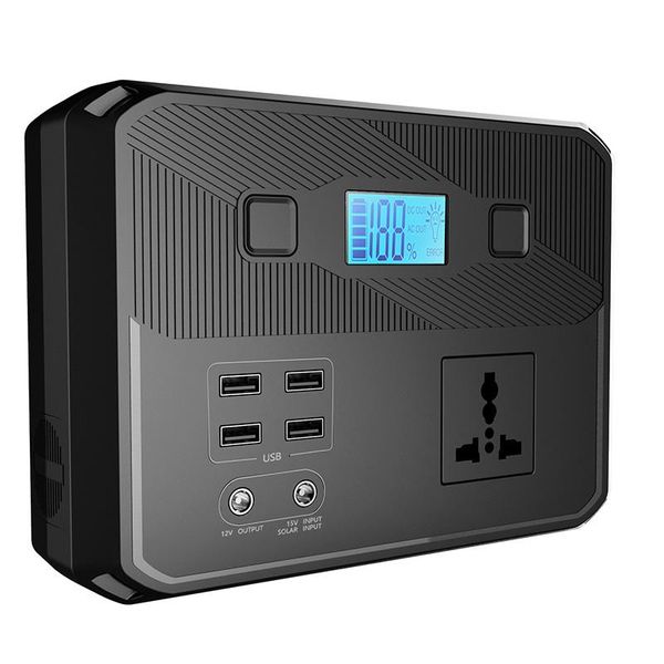 

portable solar generator 140wh battery power station dc15v/2a fast charge dual 5v/3.1a usb charging port with strobe led flash