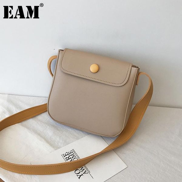 

shoulder bags [eam] women spring green brief small bucket pu leather personality all-match crossbody bag fashion 2021 18a2047
