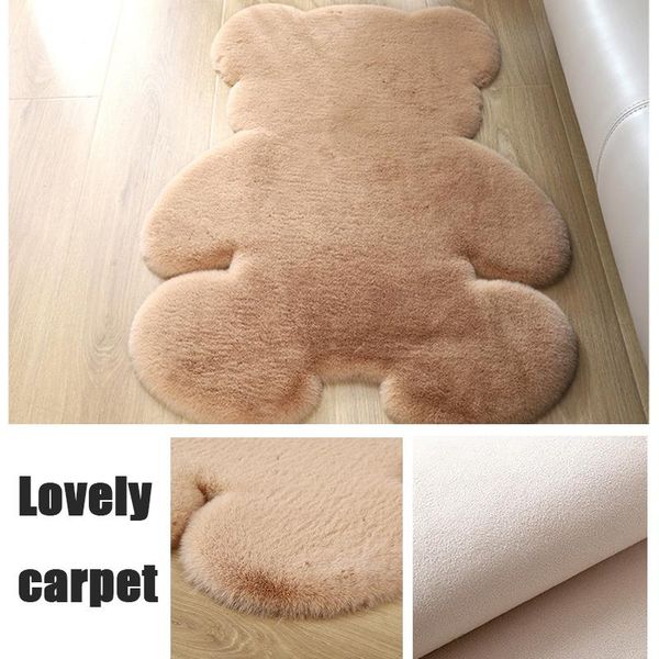 

carpets bear rug super soft silk carpet indoor modern living room bedroom antiskid 60cm *80cm mat gray white brown children