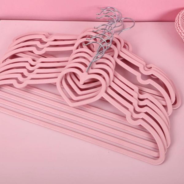 

hangers & racks 10/20/30pcsclothes hanger durable abs pink heart pattern coat for children clothing hanging supplies