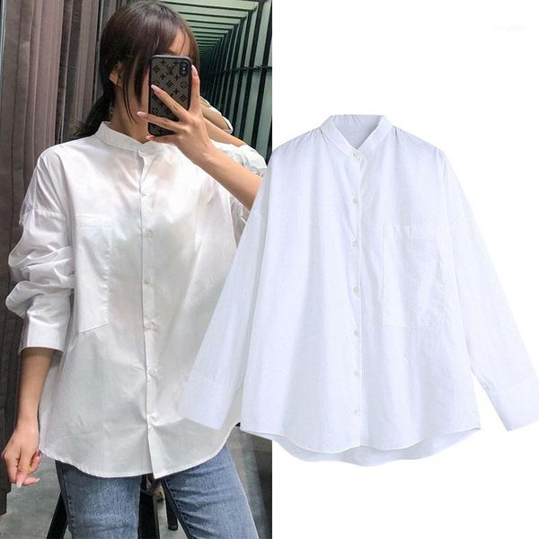 

women's blouses & shirts women's summer women casual cotton fashion 2022 pure white chic shirt long sleeve button-up clothing
