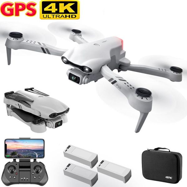 

2021 new f10 gps drone with 4k hd dual camera wide angle fpv real-time transmission 5g wifi rc distance 2km professional drones