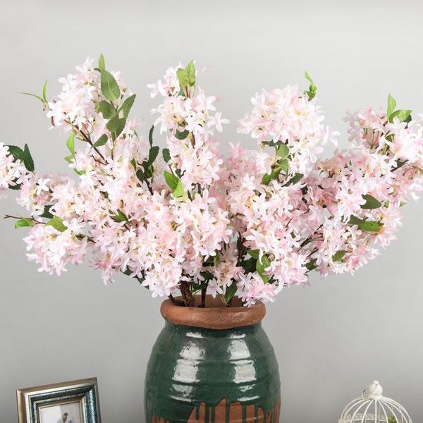 

decorative flowers & wreaths 95cm artificial lilac flower bridal bouquet cherry blossom silk fake wedding diy home decor dried