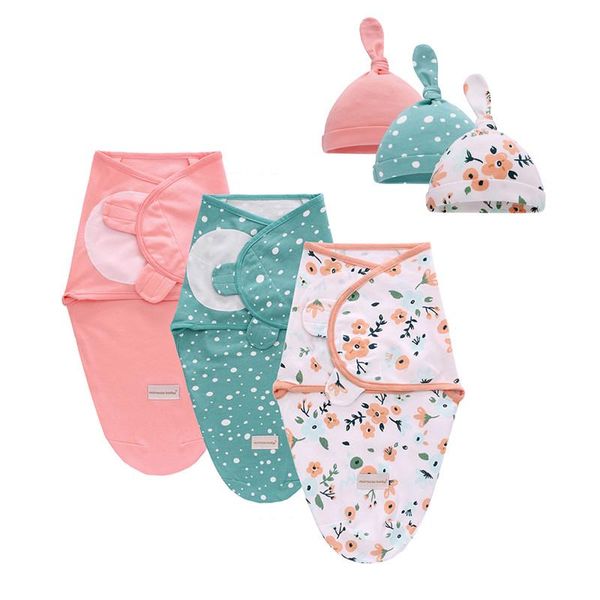 

blankets & swaddling 3pcs set born swaddle wrap cotton baby receiving blanket bedding cartoon cute infant sleeping bag for 0-6 months