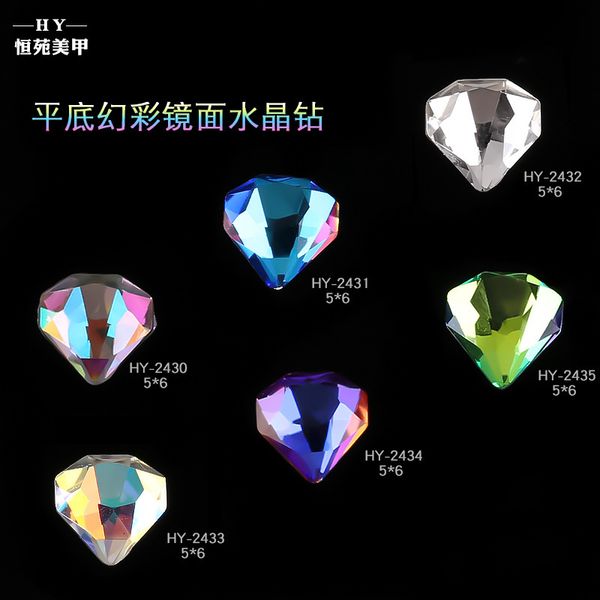 

nail accessories colorful diamond special-shaped flat bottom magic mirror crystal nail paste austrian diy polish, Silver;gold