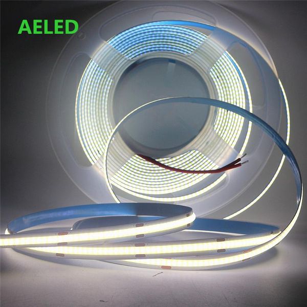 

strips fob/cob flexible led strip tape 320/384/528 leds/m high density light linear ribbon cob warm/nature/cool white dc 12v 24v