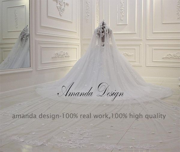 

bridal veils amanda design luxury 400 cm length 300 wide one layer veil, Black