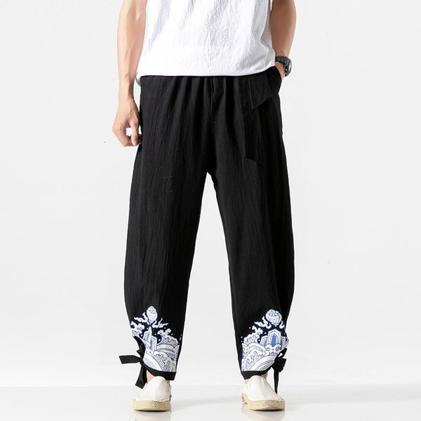 

2021 harem of the men joggers japanese-style korean sweatpants streetwear cotton-tailed men's new 2021-man pants 5f92, Black