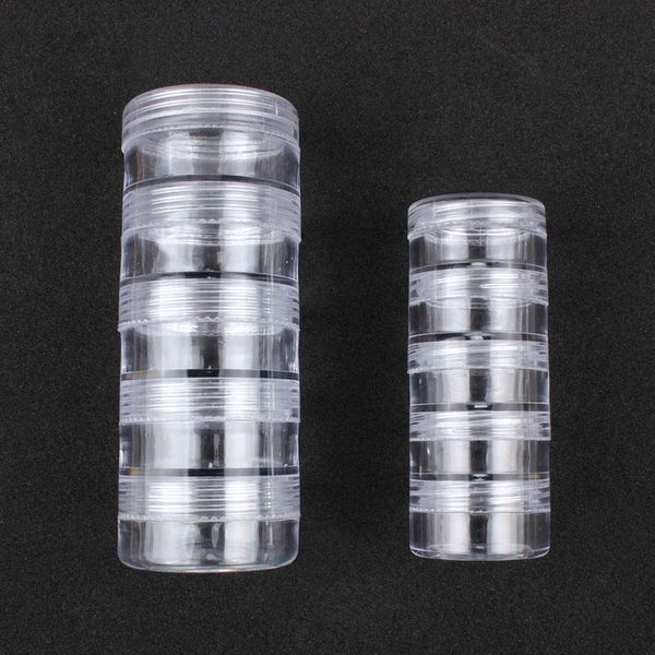 

empty box transparent decoration storage case box nail glitter rhinestone crystal beads accessories container nail art case, Black