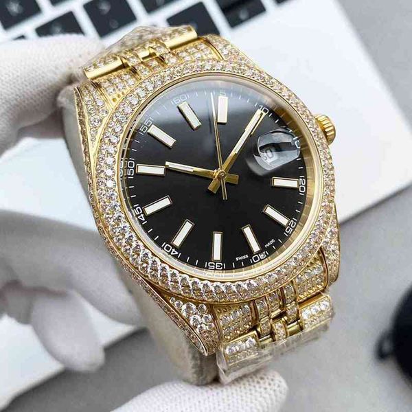 SUPERCLONE Datejust Orologio da uomo Orologi meccanici automatici Zaffiro Cinturino da 41 mm Acciaio tempestato di diamanti Donna Montre De Luxe Qualità completa