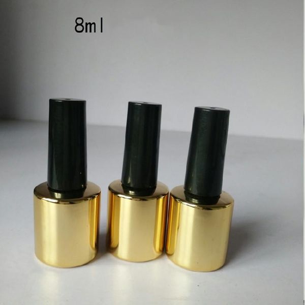 

storage bottles & jars 8ml empty nail gel container polish gold bottle black lid glass art oil packing