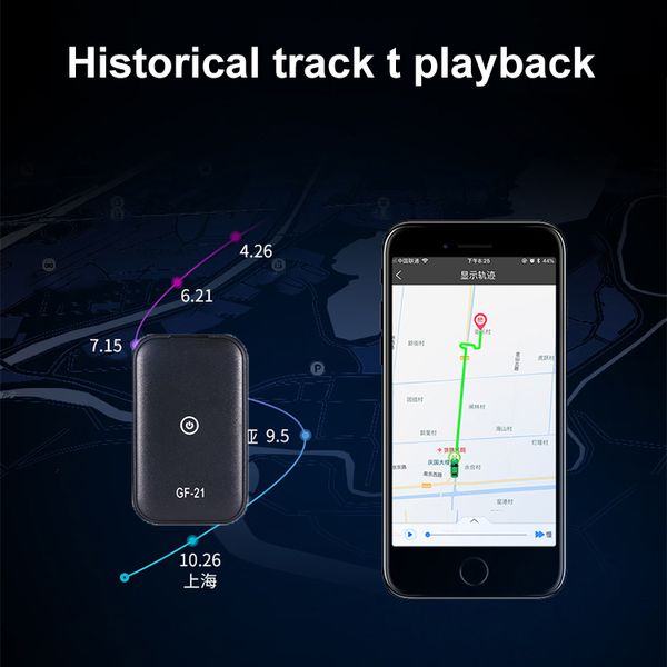 Mini GPS Car Tracker App Dispositivo anti-smarrimento Controllo vocale Localizzatore di registrazione Microfono ad alta definizione WIFI + LBS + GPS