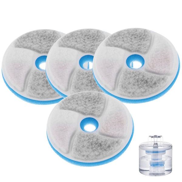 

cat bowls & feeders 4pcs water fountain replacement activated carbon filter for replaced five-layer filtration pet round drinking dispenser