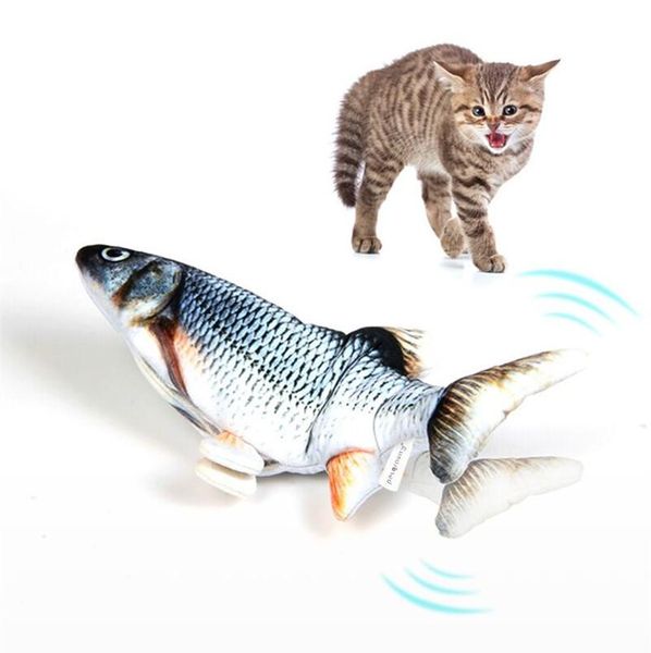 

cat toys 30cm electronic pet toy electric usb charging simulation dancing fish for dog chewing playing interactive plush
