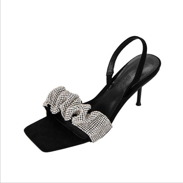 

sandals 2021 designer fashion high heel genuie leather for women, Black