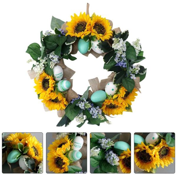 

1pc artificial easter egg wreath door window hanging decoration hanging lei