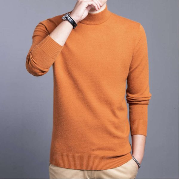 

2021semi turtleneck winter korean slim fit wool men's sweater, White;black