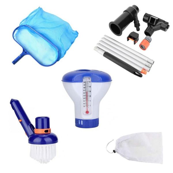 

life vest & buoy swimming pool vacuum cleaner cleaning tool kit suction spary jet head with net for spa pond fountain