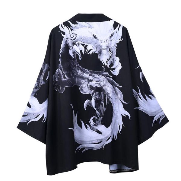 

men's jackets telotuny summer cardigan japanese five point sleeves kimono mens and womens cloak print traditional japan clothing, Black;brown