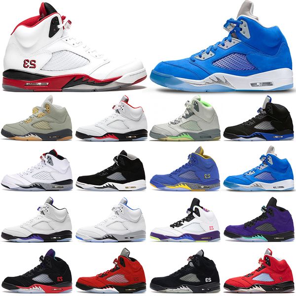 

5s basketball shoes 5 racer blue bluebird oreo raging bull what the fire red concord green bean jade horizon mens womens athletic sports tra, White;red