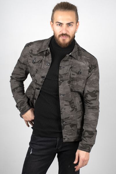 

Tread Lettering Camo Jeans Coats 2000130 Rcg3, Black;brown