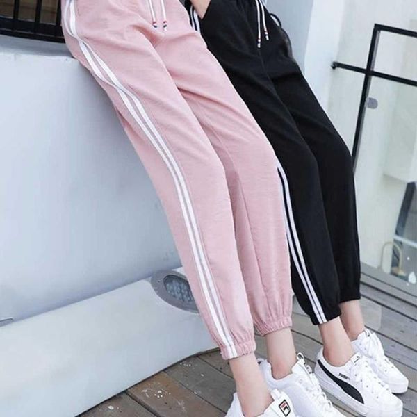 

trousers girl boy pants summer style striped tracksuit children loose casual sports jogger for teens clothing 5-16 y, Blue