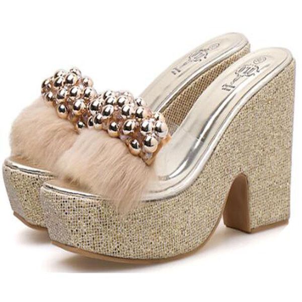 

new hair rhineston women shoes sequin high heel sandals women shoes, Black