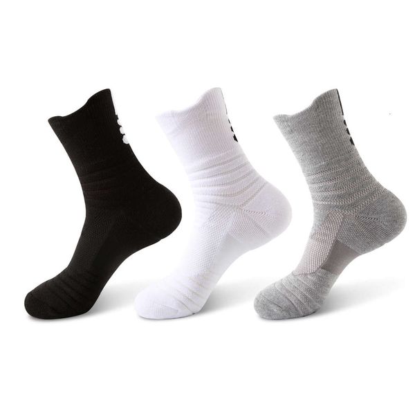 

general sports socks middle tube women's running pure cotton, Black;white
