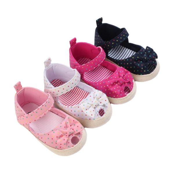 

sandals born baby canvas girls floral print bow princess shoes sole non-slip toddle cotton soft prewalkers, Black;red