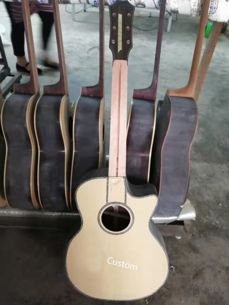 

custom solid spruce 914 acoustic electric guitar 40 inch real abalone 914ce in stock